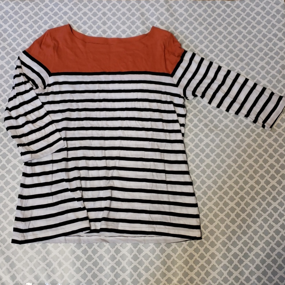 Loft 3/4 striped top